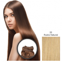 EXTENSIONES ELEGANCE CABELLO NATURAL TEJIDO LISO 55 CM. 100 G. N 22 RUBIO NATURAL