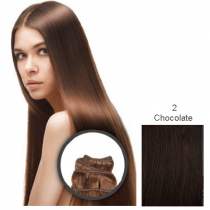 EXTENSIONES ELEGANCE CABELLO NATURAL TEJIDO LISO 55 CM. 100 G. N 2 CHOCOLATE