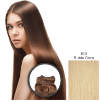 EXTENSIONES ELEGANCE CABELLO NATURAL TEJIDO LISO 55 CM. 100 G. N 613 RUBIO CLARO