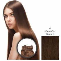 EXTENSIONES ELEGANCE CABELLO NATURAL TEJIDO LISO 55 CM. 100 G. N 4 CASTAO OSCURO