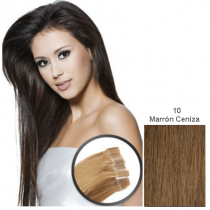 EXTENSIONES ELEGANCE QUERATINA PLANA LISA 50-55 CM.- 10 UNIDADES - N 10 MARRN CENIZA